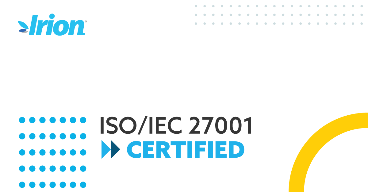 Irion ottiene la certificazione ISO 27001