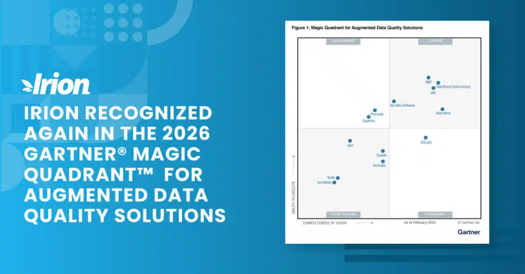 Irion recognized in Gartner® Magic Quadrant™ for Augmented Data Quality 2026